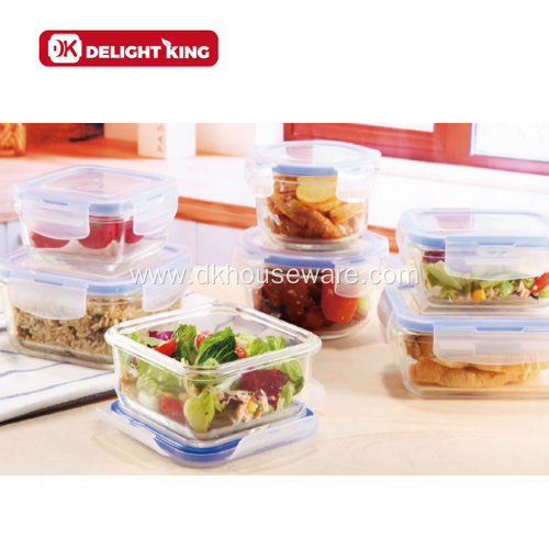 Glass Storage Box Container Set for Lunch